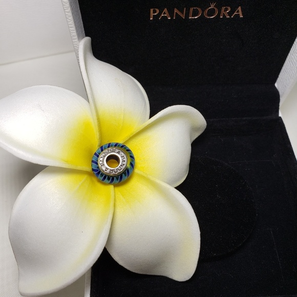 Pandora Charm Blue Murano Authentic .925 - Picture 1 of 6